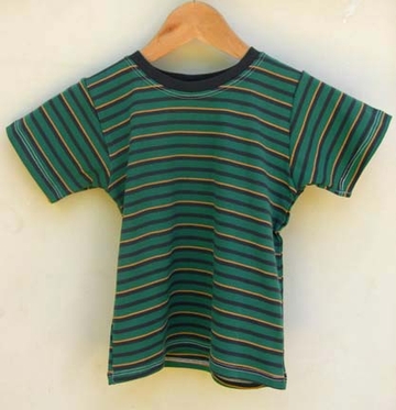 Short Sleeve Green/Yellow/Gray Striped Tee